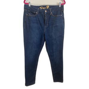 Seven 7  Women's Blue High Rise Tummyless Skinny Jeans 14